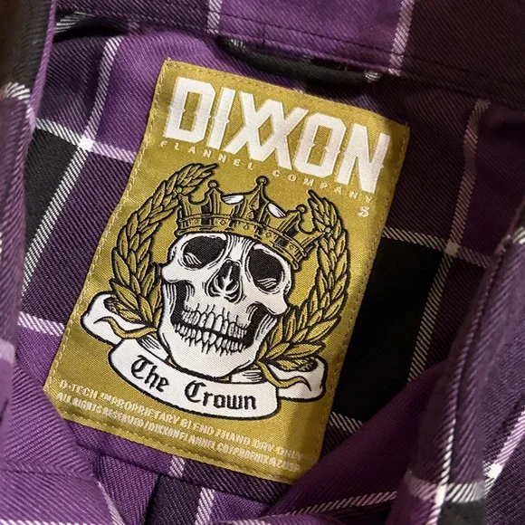Dixxon The Crown Flannel Ladies Size Small Purple Plaid - Picture 2 of 7